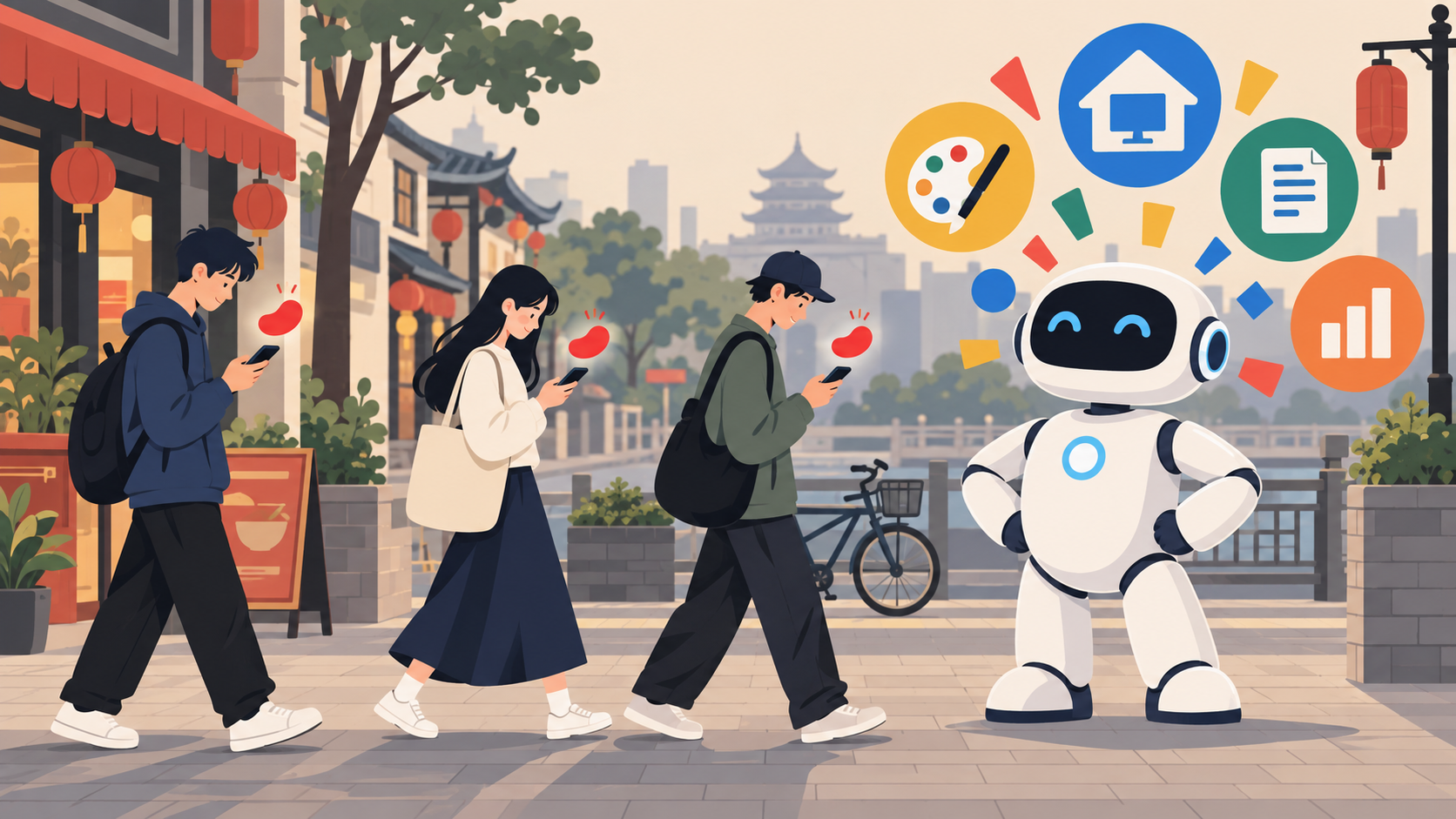 AI被围观而其他无人问津的荒诞街头
